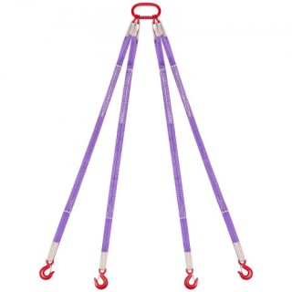 VEVOR Τετράκλωνος Ιμάντας Ανύψωσης Πολυεστέρα με Γάντζους, 3 Τόνων,...