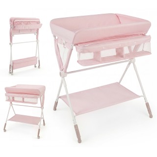 Costway Φορητό πτυσσόμενο τραπέζι αλλαξιέρας με ρυθμιζόμενο ύψος 3 ...