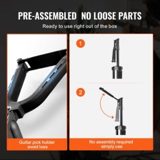 Ρυθμιζόμενη Βάση Κιθάρας VEVOR 35.4-47.2 in, Πτυσσόμενη Τρίποδη Δαπ...