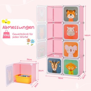 Costway Ντουλάπα Παιδική με 8 Κυβικά & Χώρο Κρεμάσματος – Χαριτωμέν...