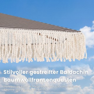 Costway Πράσινη ομπρέλα βεράντας 2 μ. με κρόσσια, 6 ακτίνες και στι...