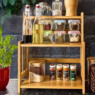 BAKAJI Ράφι Μπαχαρικών από Ξύλο Μπαμπού με 3 Ράφια για Βάζα Μπαχαρ... BAKAJI Ράφι Μπαχαρικών από Ξύλο Μπαμπού με 3 Ράφια για Βάζα Μπαχαρ...