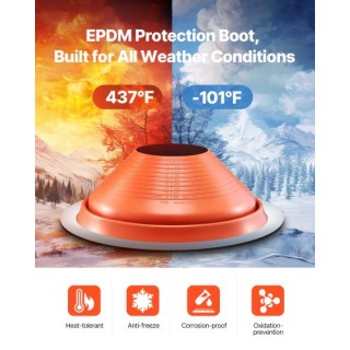 VEVOR Μεταλλική Στέγη: Εύκαμπτη Σφράγιση Σωλήνα για Διαμέτρους 10 -... VEVOR Μεταλλική Στέγη: Εύκαμπτη Σφράγιση Σωλήνα για Διαμέτρους 10 -...