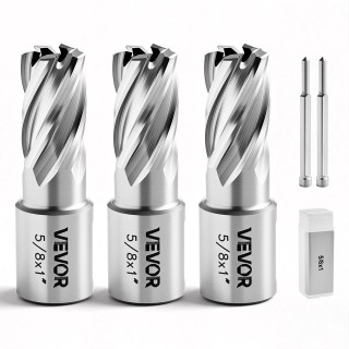 VEVOR Σετ Τρυπανιών Annular 5 τεμ., HSS, 15.87 mm x 25.4 mm, με Wel...
