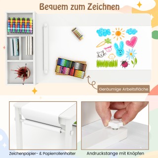 Costway Παιδικό Σετ Τραπέζι και Καρέκλες για Ζωγραφική με Ρολό Χαρτ... Costway Παιδικό Σετ Τραπέζι και Καρέκλες για Ζωγραφική με Ρολό Χαρτ...