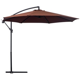 Outsunny Metal Polyester Off-centred Parasol Garden with Tilting An... Outsunny Metal Polyester Off-centred Parasol Garden with Tilting An...