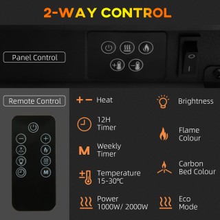 Ηλεκτρικό τζάκι HOMCOM 10 χρωμάτων με αυτόματη απενεργοποίηση και χ... Ηλεκτρικό τζάκι HOMCOM 10 χρωμάτων με αυτόματη απενεργοποίηση και χ...