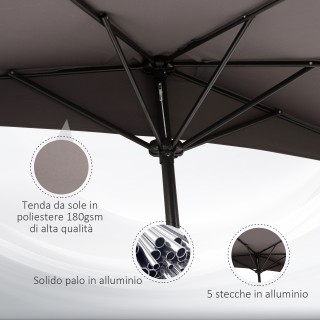 Outsunny Outsunny Outdoor Outdoor Ombrella σε αδιάβροχο Anti UV Pol...