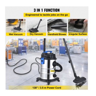 Βιομηχανική Ηλεκτρική Σκούπα Υγρών και Στερεών 25 Lt 1200 W VEVOR G... Βιομηχανική Ηλεκτρική Σκούπα Υγρών και Στερεών 25 Lt 1200 W VEVOR G...