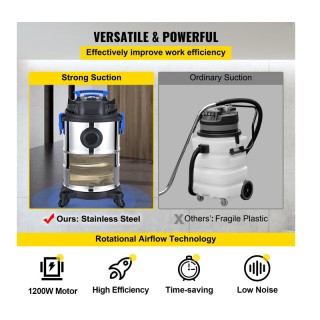 Βιομηχανική Ηλεκτρική Σκούπα Υγρών και Στερεών 25 Lt 1200 W VEVOR G... Βιομηχανική Ηλεκτρική Σκούπα Υγρών και Στερεών 25 Lt 1200 W VEVOR G...
