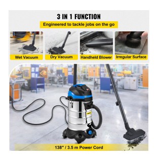 Βιομηχανική Ηλεκτρική Σκούπα Υγρών και Στερεών 30 Lt 1200 W VEVOR G...