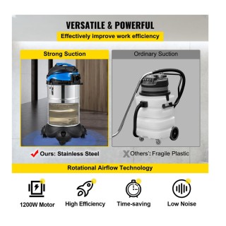 Βιομηχανική Ηλεκτρική Σκούπα Υγρών και Στερεών 30 Lt 1200 W VEVOR G...