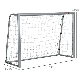 SPORTNOW Γκρι ποδοσφαιρικό γκολ 240x85x160 cm με βίδες και μανταλάκ... SPORTNOW Γκρι ποδοσφαιρικό γκολ 240x85x160 cm με βίδες και μανταλάκ...