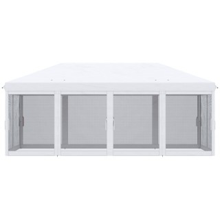 Outsunny πτυσσόμενο κιόσκι με 6 κουρτίνες κουνουπιών και ατσάλινο π...