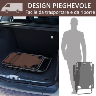 Outsunny πτυσσόμενη ξαπλώστρα κήπου με καφέ μπράτσα 84B-043BN