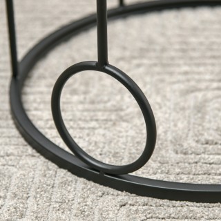 HOMCOM Σετ 2 Στοιβαζόμενα Τραπεζάκια Σαλονιού από μέταλλο και σκληρ... HOMCOM Σετ 2 Στοιβαζόμενα Τραπεζάκια Σαλονιού από μέταλλο και σκληρ...