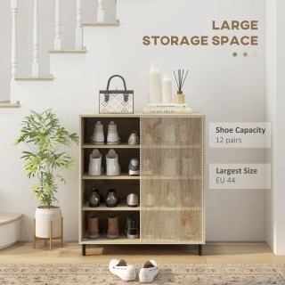 HOMCOM Mobile 4-επιπέδων σχάρα παπουτσιών από μοριοσανίδα και ατσάλ... HOMCOM Mobile 4-επιπέδων σχάρα παπουτσιών από μοριοσανίδα και ατσάλ...