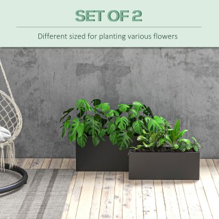 Outsunny σετ 2 στοιβαζόμενων ορθογώνιων γλάστρες κήπου για εξωτερικ... Outsunny σετ 2 στοιβαζόμενων ορθογώνιων γλάστρες κήπου για εξωτερικ...