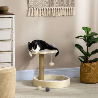 PawHut Scratching Post για γάτες με κρεβάτια, σχοινί γιούτας και βε...