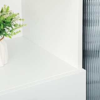 kleankin Ντουλάπι μπάνιου από μοριοσανίδα λευκή με 2 ντουλάπια με π... kleankin Ντουλάπι μπάνιου από μοριοσανίδα λευκή με 2 ντουλάπια με π...