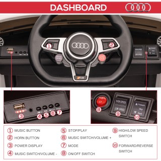 HOMCOM Ηλεκτρικό αυτοκίνητο για παιδιά 3-5 ετών AUDI TT με τηλεχειρ...