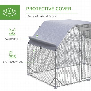PawHut Chicken Run with Cover for 4-6 Chickens Steel, 280x190x195 c...