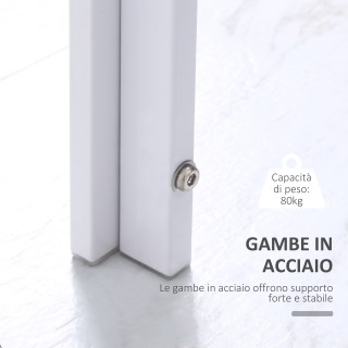 HOMCOM Μοντέρνα Ορθογώνια Επιτραπέζια Μεταλλική Κατασκευή και Επιφά...