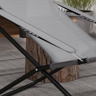 Πτυσσόμενη και ανακλινόμενη καρέκλα κήπου σε 4 επίπεδα, από ατσάλι ... Πτυσσόμενη και ανακλινόμενη καρέκλα κήπου σε 4 επίπεδα, από ατσάλι ...