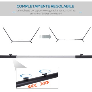 Outsunny Structure Support for Hammock Adjustable Max. 150 Kg, Blac...