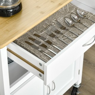 Τρόλεϊ κουζίνας HOMCOM με συρτάρι και ράφι ντουλαπιών, καροτσάκι φα... Τρόλεϊ κουζίνας HOMCOM με συρτάρι και ράφι ντουλαπιών, καροτσάκι φα...