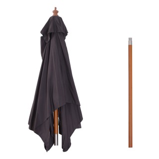Outsunny Tilting Garden Umbrella 2x1,5m, 6 πηχάκια, Ξύλινο κοντάρι ...