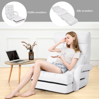 Costway Λευκός Καναπές-Κρεβάτι Lazy για Σπίτι και Γραφείο HW56730WH Costway Λευκός Καναπές-Κρεβάτι Lazy για Σπίτι και Γραφείο HW56730WH