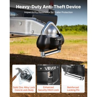 VEVOR Κλείδωμα Ρυμουλκούμενου με Αντικλεπτική Προστασία, Μαύρο CZSO... VEVOR Κλείδωμα Ρυμουλκούμενου με Αντικλεπτική Προστασία, Μαύρο CZSO...