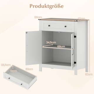 Costway Σερβάν με Πόρτες & Συρτάρι & Ρυθμιζόμενο Ράφι σε Στυλ Εξοχή...