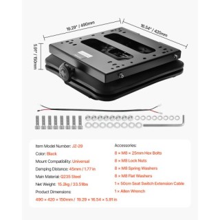 VEVOR Κιτ Ανάρτησης Καθίσματος χωρίς Οδηγό για Χλοοκοπτικό, Κλαρκ, ... VEVOR Κιτ Ανάρτησης Καθίσματος χωρίς Οδηγό για Χλοοκοπτικό, Κλαρκ, ...