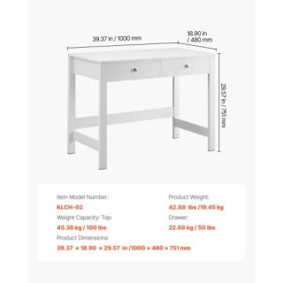 VEVOR Παιδικό Γραφείο με Συρτάρια Λευκό ETBMSZZFXXCWZES3L001V0 VEVOR Παιδικό Γραφείο με Συρτάρια Λευκό ETBMSZZFXXCWZES3L001V0