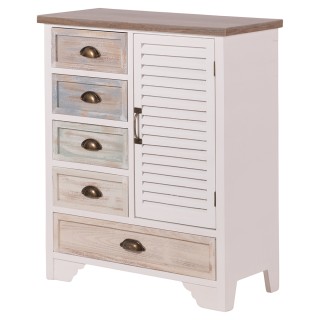 Galileo Ντουλάπι ξύλινο με 5 συρτάρια και 1 πόρτα 71x33x88 cm Grana...