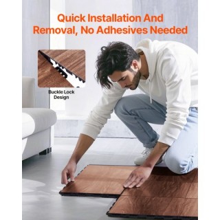 VEVOR Σετ Δαπέδου Γυμναστηρίου 52 Τεμ. Διασυνδεόμενα Πλακίδια Καουτ...