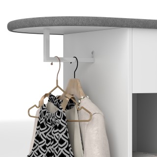 HOMCOM Φορητή Σιδερώστρα με Ρόδες και Θέση για Σίδερο, Ράβδος για Ρ...