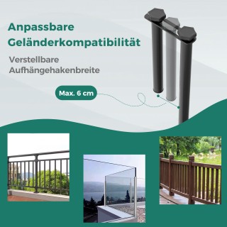 Costway Κρεμαστός Πτυσσόμενος Μεταλλικός Τραπέζι Μπαλκονιού σε Μαύρ...