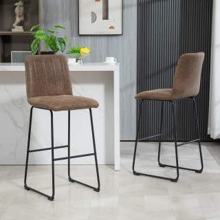 Σετ 2 Μοντέρνα Σκαμπό Μπαρ HOMCOM με Υποπόδιο και Πλάτη από PU Δέρμ... Σετ 2 Μοντέρνα Σκαμπό Μπαρ HOMCOM με Υποπόδιο και Πλάτη από PU Δέρμ...