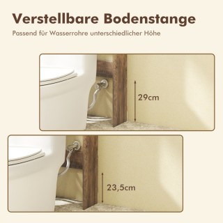 Costway Ντουλάπι Μπάνιου Γκρι με Διπλές Πόρτες, Ρυθμιζόμενο Ράφι & ...