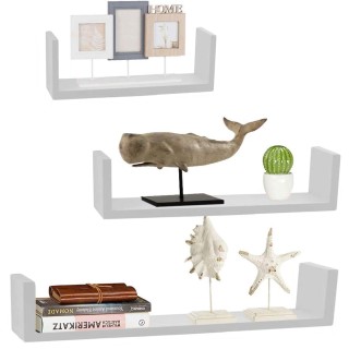 BAKAJI Σετ 3 Μοντέρνα Ράφια Τοίχου Σχεδιασμού με Άκρα Ράφι Λευκό Μ... BAKAJI Σετ 3 Μοντέρνα Ράφια Τοίχου Σχεδιασμού με Άκρα Ράφι Λευκό Μ...