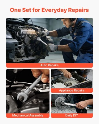 VEVOR Σετ Γερμανικών κλειδιών, 32 τεμαχίων, SAE και Metric, 12 σημε...