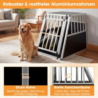 Costway Αλουμινένιο Κλουβί Μεταφοράς Σκύλου με Πόρτα που Κλειδώνει ...