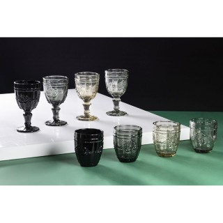 Villa dEste Home Σετ 4 Διαφανή Ποτήρια 265 ml με Αραβικό Διακοσμητι...