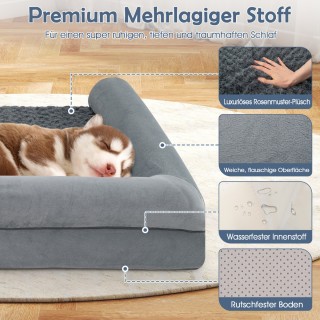 Costway Ορθοπεδικός Καναπές Σκύλου με Μαξιλάρι για Μεγάλα & Μεσαία ...