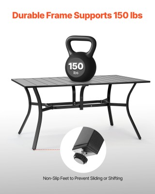 VEVOR Ορθογώνιο Μεταλλικό Τραπέζι Εξωτερικού Χώρου 150x96 εκ με Οπή... VEVOR Ορθογώνιο Μεταλλικό Τραπέζι Εξωτερικού Χώρου 150x96 εκ με Οπή...