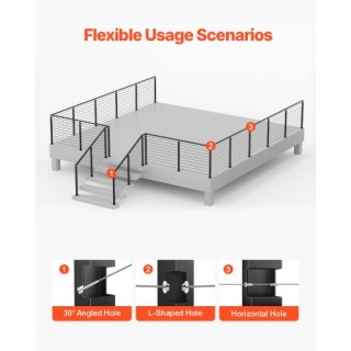 VEVOR Κολόνα Κάγκελου Οριζόντιας Τρύπας 36x2x2 4JZLGZXHS914MY65M001V0