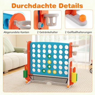 Costway Jumbo 4 στη Σειρά 4 σε 1 με Ρίψη Κρίκων, Μπασκέτα, Γκολφ κα...